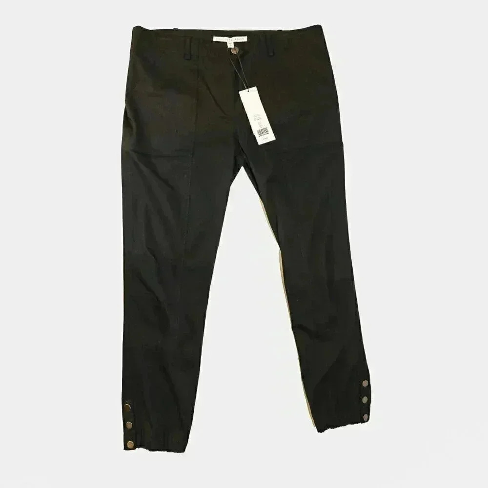 Veronica Beard Black Cargo‎ Pants Size 12 Fall Utility Cropped Work Office Pants